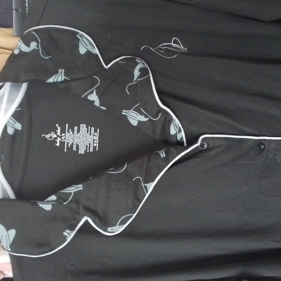 NEW Baby Phat Ladies Black Loungewear Pajama Top & Pants Set Sz Large - Picture 6 of 16